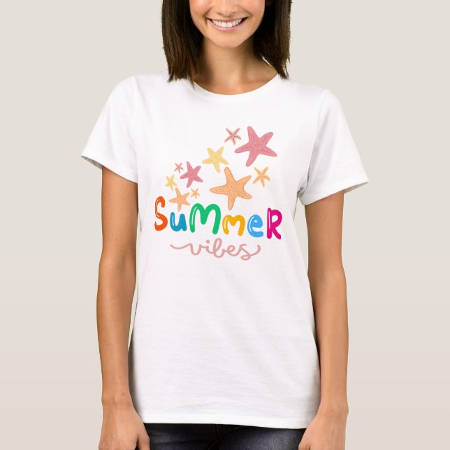 Camiseta Víblias de Verão e Starfish Mulheres (Frente)