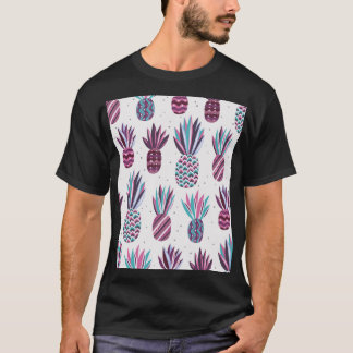 Camiseta Víblias de Verão: Padrão de abacaxi, pontos colori