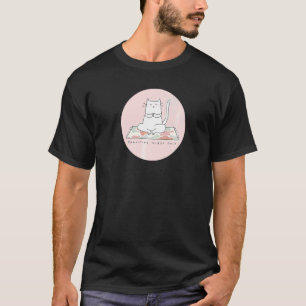 Camiseta Víblias Pawsitive Apenas Gato Zen Bonito Fazendo Y