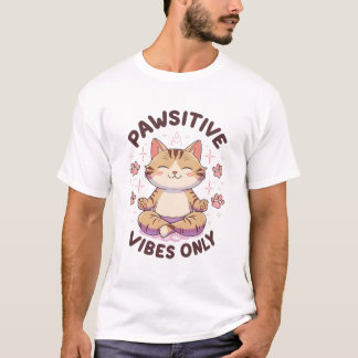 Camiseta Víblias Pawsitive Apenas Yoga Gato-Design
