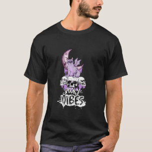 Camiseta Víblias Spookes Apenas Halloween com Cat e Skulls