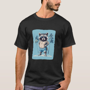 Camiseta Víblias tropicais com este guaxinim na Natação Tru