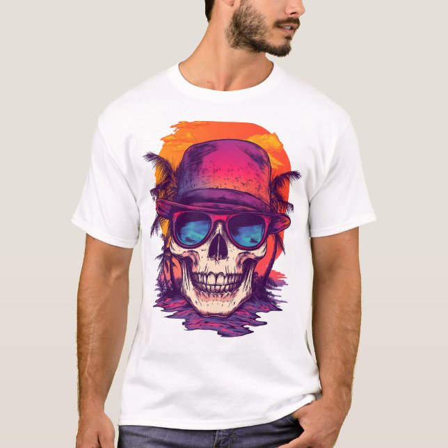 Camiseta Vibração de Caveira Tropical (Frente)