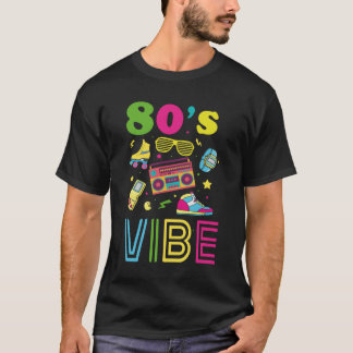 Camiseta Vibração dos Anos 80 Figurino de Festa Temática do