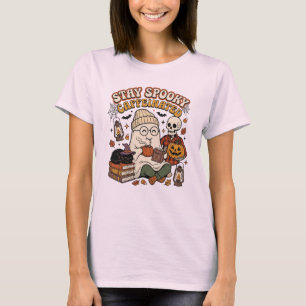 Camiseta Vibrações Aconchegantes de Café Assustador de Temp