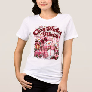 Camiseta Vibrações Aconchegantes de Inverno Bonito Coquette