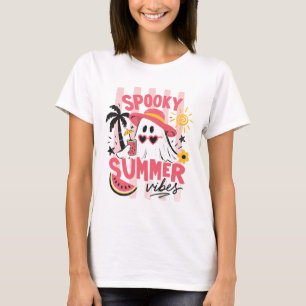 Camiseta Vibrações Assustadoras de Verão Fantasma com Óculo