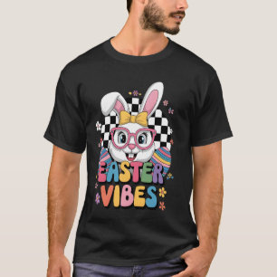 Camiseta Vibrações Coloridas de Páscoa Orelhas de Coelho Ov