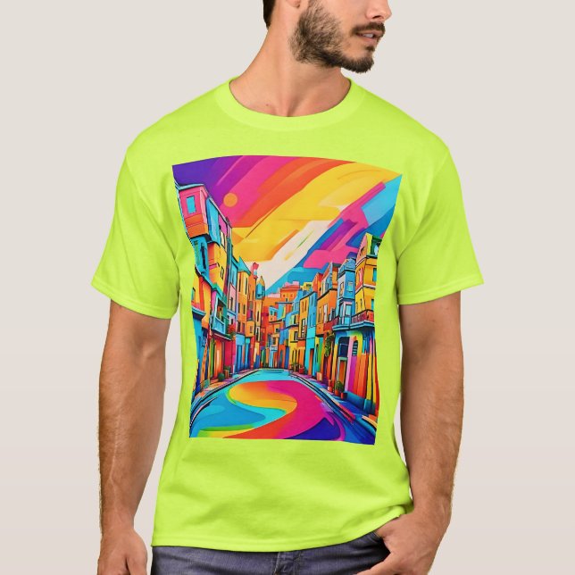 Camiseta Vibrações Coloridas de Rua (Frente)