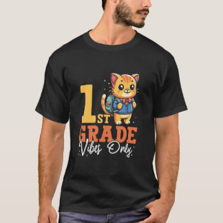 Camiseta Vibrações da 1ª Série Somente Gato Fofo Escola Gar