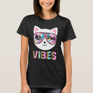 Camiseta Vibrações da 4ª Série De Volta à Escola Gata Tie D