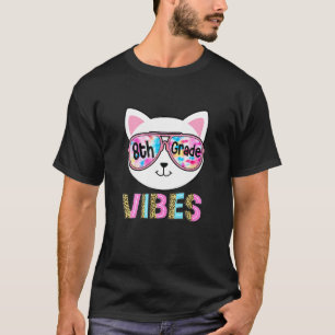 Camiseta Vibrações da 8ª série de volta à garota gato da es