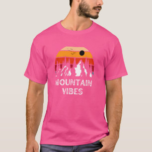 Camiseta Vibrações da Montanha Retro Vintage Pôr do Sol
