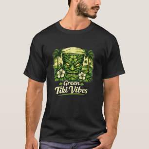 Camiseta Vibrações da Sorte Tiki Trevo Tiki Havaí Tropical