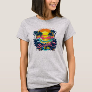 Camiseta Vibrações das Bahamas Pôr do Sol Retro