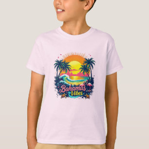Camiseta Vibrações das Bahamas Pôr do Sol Retro