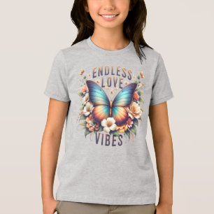 Camiseta Vibrações de Amor Sem Fim Borboleta Arte-96281
