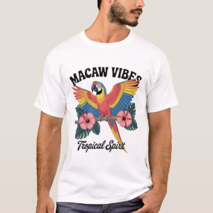 Camiseta Vibrações de Arara Colorido Papagaio Tropical Arte