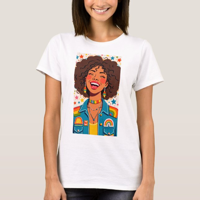 Camiseta Vibrações de Arco-Íris (Frente)
