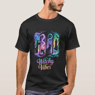 Camiseta Vibrações de Bruxa Poção Mística de Gato de Bruxa