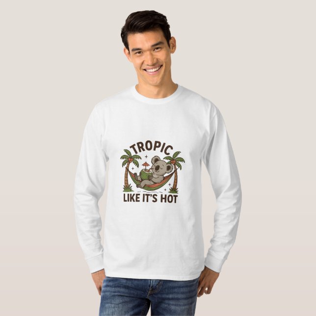 Camiseta Vibrações de Coala Relaxado (Frente Completa)