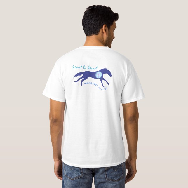Camiseta Vibrações de Cura de Coração de Cavalo (Parte Traseira Completa)