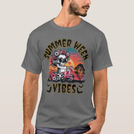 Camiseta Vibrações de Esqueleto de Summerween – Pôr do Sol 