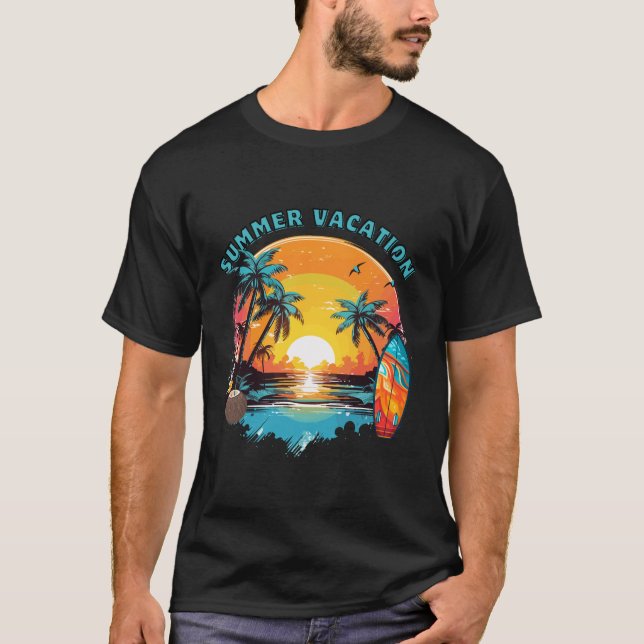 Camiseta Vibrações de Férias de Verão (Frente)