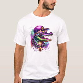 Camiseta Vibrações de Festa de Jacaré do Mardi Gras