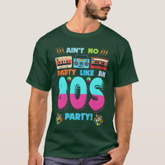 Camiseta Vibrações de Festa dos Anos 80 Design Retro com Ca