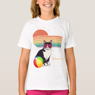Camiseta Vibrações de Gato Legal ao Pôr do Sol