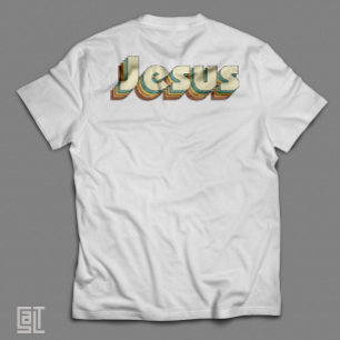 Camiseta Vibrações de Jesus Bauhaus Fé Cristã Vintage Retro