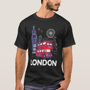 Camiseta Vibrações de Londres Pontos Turísticos Famosos de