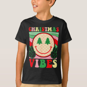 Camiseta Vibrações de Natal Groovy Feliz Natal para Homens