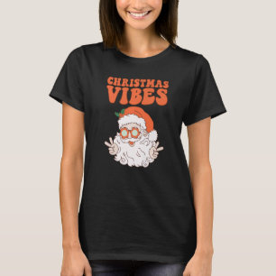 Camiseta Vibrações de Natal Groovy Retrô Boneco de Neve Nat