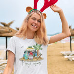 Camiseta Vibrações de Natal na Praia Tropical com Gnome<br><div class="desc">Este design pode ser personalizado escolhendo a opção Editar Design. Você também pode transferi-lo para outros itens.</div>
