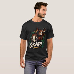 Camiseta Vibrações de Ocapi Arte de Selva de Vida Selvagem