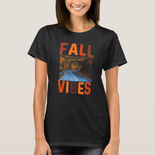 Camiseta Vibrações de Outono Retro Abóbora Tempero Café de