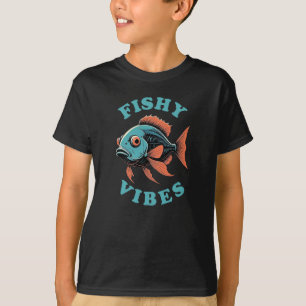Camiseta Vibrações de Peixe - Peixe Engraçado