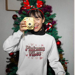 Camiseta Vibrações de Pinkmas | Natal Rosa Feminino Fofo