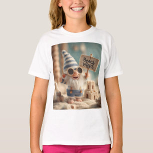 Camiseta "Vibrações de Praia" Gnomo de Jardim de Verão