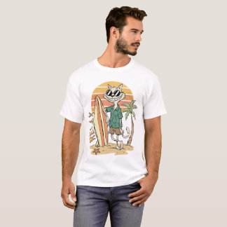 Camiseta Vibrações de Surf do Gato Relaxado