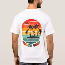 camiseta "vibrações de verão" da moda