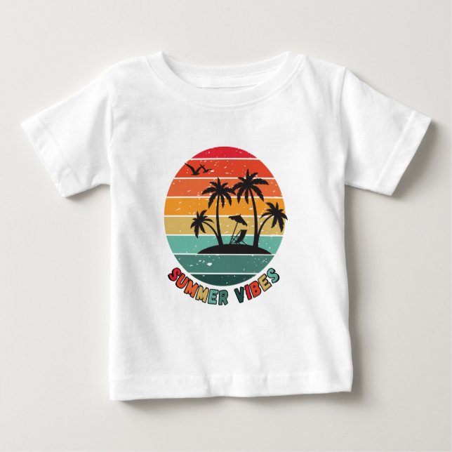 camiseta "vibrações de verão" da moda (Frente)