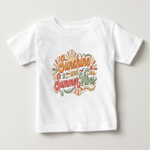 Camiseta Vibrações de Verão Ensolarado Retrô Boa Sensação