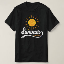 Camiseta Vibrações de Verão - Homens Pretos Sunshine