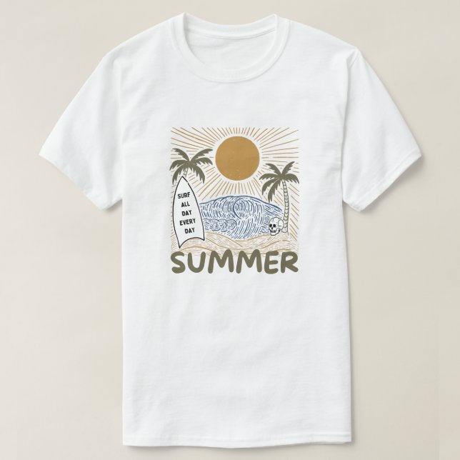 Camiseta Vibrações de Verão Lineart (Frente do Design)