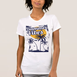 Camiseta Vibrações de verão mulheres palmeira