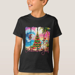 Camiseta Vibrações de Verão Natal Em Julho Santa Surfe Viag
