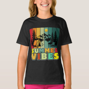 Camiseta vibrações de verão natureza acampamento férias ave